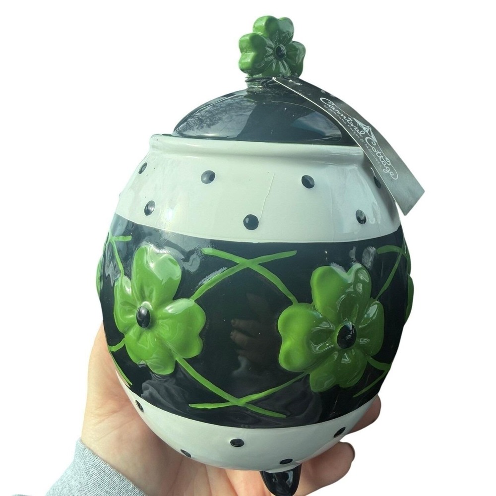 Rare! Carnival Cottage By‎ Johanna Parker NWT St.Patrick's Day Canister HTF